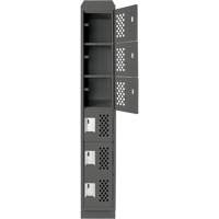 Assembled Lockerettes Clean Line Perforated Economy Lockers, 6 -tier, 18" x 72" x 12", Steel Planification Entrepots Molloy