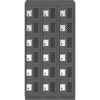 Assembled Lockerettes Clean Line Perforated Economy Lockers, 6 -tier, Bank of 3, 18" x 72" x 12", Steel Planification Entrepots Molloy
