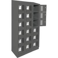 Assembled Lockerettes Clean Line Perforated Economy Lockers, 6 -tier, Bank of 3, 18" x 72" x 12", Steel Planification Entrepots Molloy