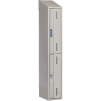 Concorde Heavy-Duty Lockers, 2 -tier, 12" x 18" x 78", Steel, Grey, Welded (Assembled) Planification Entrepots Molloy