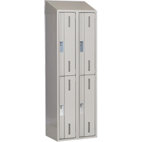Concorde Heavy-Duty Lockers, 2 -tier, Bank of 2, 24" x 18" x 78", Steel, Grey, Welded (Assembled) Planification Entrepots Molloy