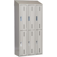 Concorde Heavy-Duty Lockers, 2 -tier, Bank of 3, 36" x 18" x 78", Steel, Grey, Welded (Assembled) Planification Entrepots Molloy