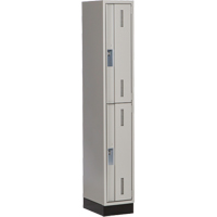 Concorde Heavy-Duty Lockers, 2 -tier, 12" x 18" x 76", Steel, Grey, Welded (Assembled) Planification Entrepots Molloy