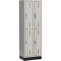 Concorde Heavy-Duty Lockers, 2 -tier, Bank of 2, 24" x 18" x 76", Steel, Grey, Welded (Assembled) Planification Entrepots Molloy