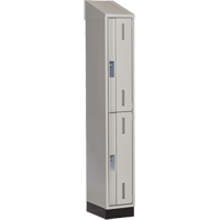 Concorde Heavy-Duty Lockers, 2 -tier, 12" x 18" x 82", Steel, Grey, Welded (Assembled) Planification Entrepots Molloy
