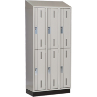 Concorde Heavy-Duty Lockers, 2 -tier, Bank of 3, 36" x 18" x 82", Steel, Grey, Welded (Assembled) Planification Entrepots Molloy