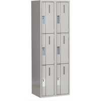 Concorde Heavy-Duty Lockers, 3 -tier, Bank of 2, 24" x 18" x 72", Steel, Grey, Welded (Assembled) Planification Entrepots Molloy
