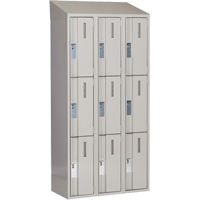 Concorde Heavy-Duty Lockers, 3 -tier, Bank of 3, 36" x 18" x 78", Steel, Grey, Welded (Assembled) Planification Entrepots Molloy