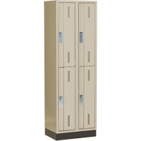 Concorde Heavy-Duty Lockers, 2 -tier, Bank of 2, 24" x 18" x 76", Steel, Beige, Welded (Assembled) Planification Entrepots Molloy