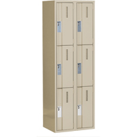 Casiers robustes Concorde, 3 niveaux, Bloc de 2, 24" x 18" x 72", Acier, Beige, Soud&eacute; (assembl&eacute;) Planification Entrepots Molloy