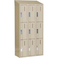 Concorde Heavy-Duty Lockers, 3 -tier, Bank of 3, 36" x 18" x 78", Steel, Beige, Welded (Assembled) Planification Entrepots Molloy