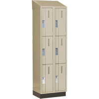Casiers robustes Concorde, 3 niveaux, Bloc de 2, 24" x 18" x 82", Acier, Beige, Soud&eacute; (assembl&eacute;) Planification Entrepots Molloy