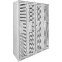 Casiers Clean Line, Bloc de 4, 48" x 15" x 72", Acier, Gris, Rivet (assembl&eacute;), Perfor&eacute; Planification Entrepots Molloy