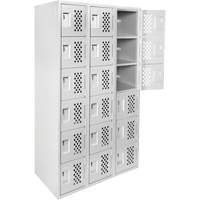 Clean Line Lockerettes, 6 -tier, Bank of 3, 18" x 72" x 12", Steel Planification Entrepots Molloy