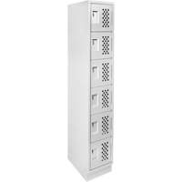 Assembled Lockerettes Clean Line Perforated Economy Lockers, 6 -tier, 18" x 72" x 12", Steel Planification Entrepots Molloy