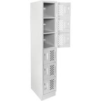 Assembled Lockerettes Clean Line Perforated Economy Lockers, 6 -tier, 18" x 72" x 12", Steel Planification Entrepots Molloy