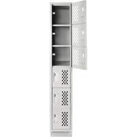 Assembled Lockerettes Clean Line Perforated Economy Lockers, 6 -tier, 18" x 72" x 12", Steel Planification Entrepots Molloy