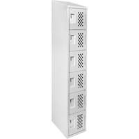 Assembled Lockerettes Clean Line Perforated Economy Lockers, 6 -tier, 18" x 72" x 12", Steel Planification Entrepots Molloy