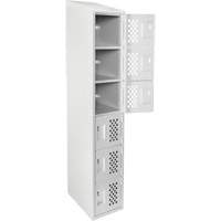 Assembled Lockerettes Clean Line Perforated Economy Lockers, 6 -tier, 18" x 72" x 12", Steel Planification Entrepots Molloy