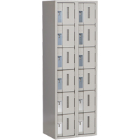 Concorde Heavy-Duty Lockers, 6 -tier, Bank of 2, 24" x 18" x 72", Steel, Grey, Welded (Assembled) Planification Entrepots Molloy