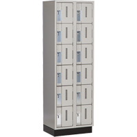 Concorde Heavy-Duty Lockers, 6 -tier, Bank of 2, 24" x 18" x 76", Steel, Grey, Welded (Assembled) Planification Entrepots Molloy