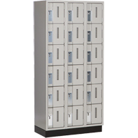 Concorde Heavy-Duty Lockers, 6 -tier, Bank of 3, 36" x 18" x 76", Steel, Grey, Welded (Assembled) Planification Entrepots Molloy