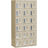 Concorde Heavy-Duty Lockers, 6 -tier, Bank of 3, 36" x 18" x 72", Steel, Beige, Welded (Assembled) Planification Entrepots Molloy