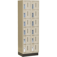 Casiers robustes Concorde, 6 niveaux, Bloc de 2, 24" x 18" x 76", Acier, Beige, Soud&eacute; (assembl&eacute;) Planification Entrepots Molloy