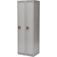 Lockers, Bank of 2, 24" x 18" x 72", Steel, Grey, Knocked Down Planification Entrepots Molloy