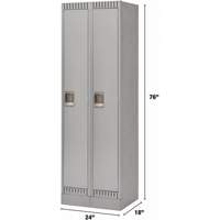 Casiers, Bloc de 2, 24" x 18" x 76", Acier, Gris, D&eacute;mont&eacute; Planification Entrepots Molloy