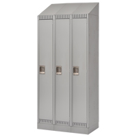 Assembled Lockers, Bank of 3, 36" x 18" x 72", Steel, Grey, Rivet (Assembled) Planification Entrepots Molloy