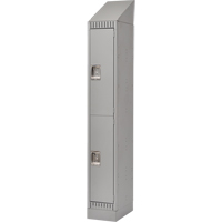 Lockers, 2 -tier, 12" x 18" x 86", Steel, Grey, Knocked Down Planification Entrepots Molloy