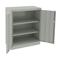 Armoire &agrave; hauteur de comptoir, Acier, 2 Tablettes, 42" h x 36" la x 18" P, Gris p&acirc;le Planification Entrepots Molloy