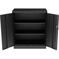 Armoire standard &agrave; hauteur de comptoir, Acier, 2 Tablettes, 42" h x 36" la x 18" P, Noir Planification Entrepots Molloy