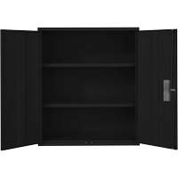 Armoire de rangement Lo-Boy, Acier, 2 Tablettes, 42" h x 36" la x 18" P, Noir Planification Entrepots Molloy