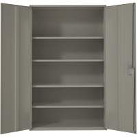 Armoire de rangement Hi-Boy tr&egrave;s large, Acier, 4 Tablettes, 72" h x 48" la x 24" P, Gris Planification Entrepots Molloy