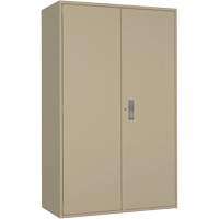 Armoire de rangement Hi-Boy tr&egrave;s large, Acier, 4 Tablettes, 72" h x 48" la x 24" P, Beige Planification Entrepots Molloy