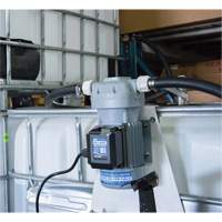 Pompe de transfert de fluide d'&eacute;chappement diesel (DEF) 115 V CA avec support pour cuve GRV et pistolet Planification Entrepots Molloy