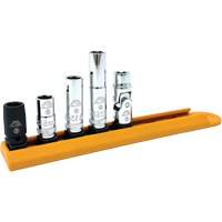 Chrome Finish Socket Set with Rail, 5 Pieces, 1/4" Drive Size Planification Entrepots Molloy