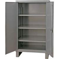 Extra Heavy-Duty Cabinet, Steel, 3 Shelves, 66" H x 48" W x 24" D, Grey Planification Entrepots Molloy