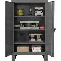 Extra Heavy-Duty Cabinet, Steel, 3 Shelves, 66" H x 60" W x 24" D, Grey Planification Entrepots Molloy