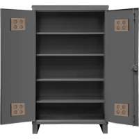 Heavy-Duty Outdoor Cabinet, Steel, 4 Shelves, 78" H x 48" W x 24" D, Grey Planification Entrepots Molloy