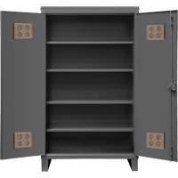 Heavy-Duty Outdoor Cabinet, Steel, 4 Shelves, 78" H x 60" W x 24" D, Grey Planification Entrepots Molloy