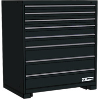 Modular Drawer Cabinet, 8 Drawers, 24" W x 24" D x 40" H, Black Planification Entrepots Molloy