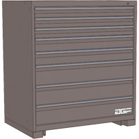 Modular Drawer Cabinet, 8 Drawers, 24" W x 24" D x 40" H, Grey Planification Entrepots Molloy