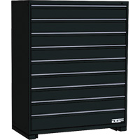 Modular Drawer Cabinet, 9 Drawers, 48" W x 24" D x 60" H, Black Planification Entrepots Molloy