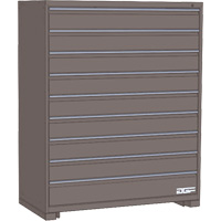 Modular Drawer Cabinet, 9 Drawers, 24" W x 24" D x 60" H, Grey Planification Entrepots Molloy
