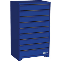 Modular Drawer Cabinet, 9 Drawers, 36" W x 24" D x 60" H, Blue Planification Entrepots Molloy