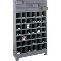 Unité de stockage modulaire pour petites pièces, Acier, 18 tiroirs, 33-3/4" x 12-1/4" x 58-5/8", Gris FN373 | Planification Entrepots Molloy