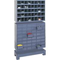 Unité de stockage modulaire pour petites pièces, Acier, 48 tiroirs, 33-3/4" x 12-1/4" x 58-3/8", Gris FN377 | Planification Entrepots Molloy